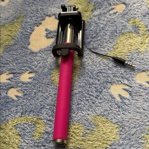Pink Selfie Stick with aux cord